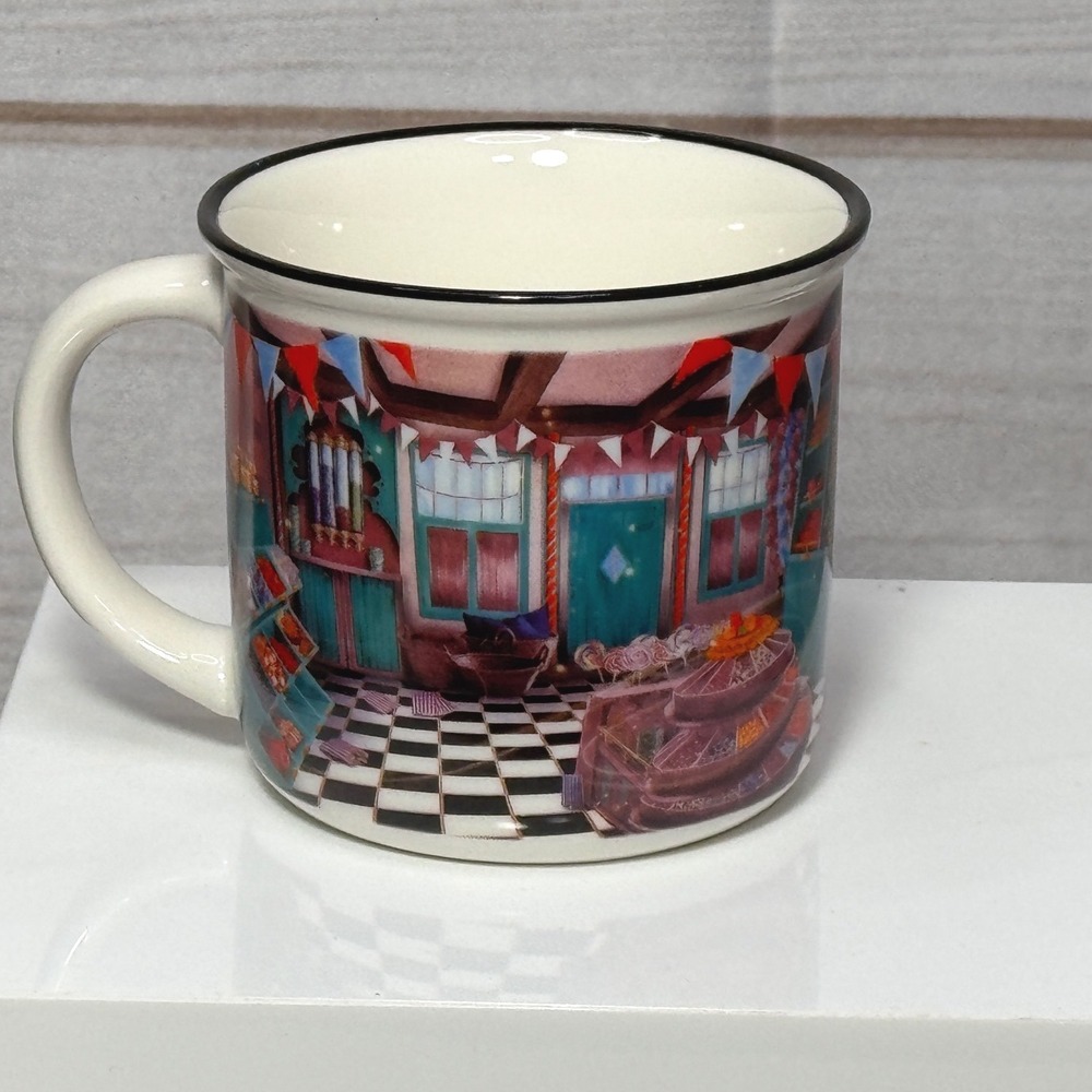 LitJoy Magical Collection Sweet Shop Ceramic Mug Black Rim Whimsical Fantasy Cup